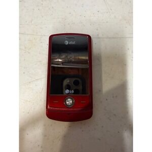 LG CU720 Flip Phone Red AT&T 3G Slider Basic Feature Phone